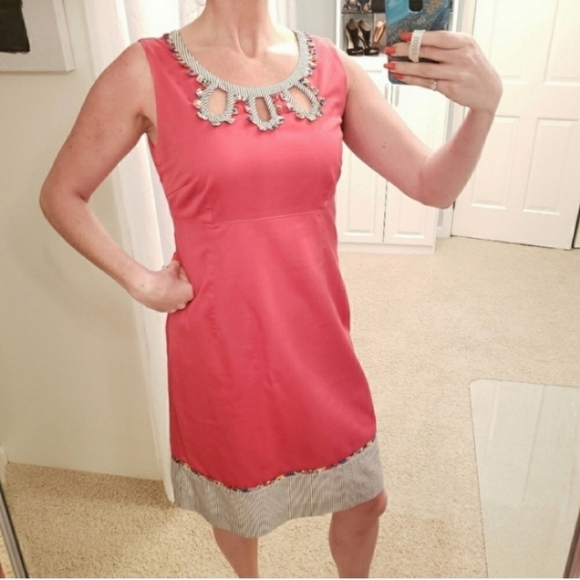 Boden Sheath Applique Keyhole Dress Sleeveless Size 10 - Picture 1 of 15